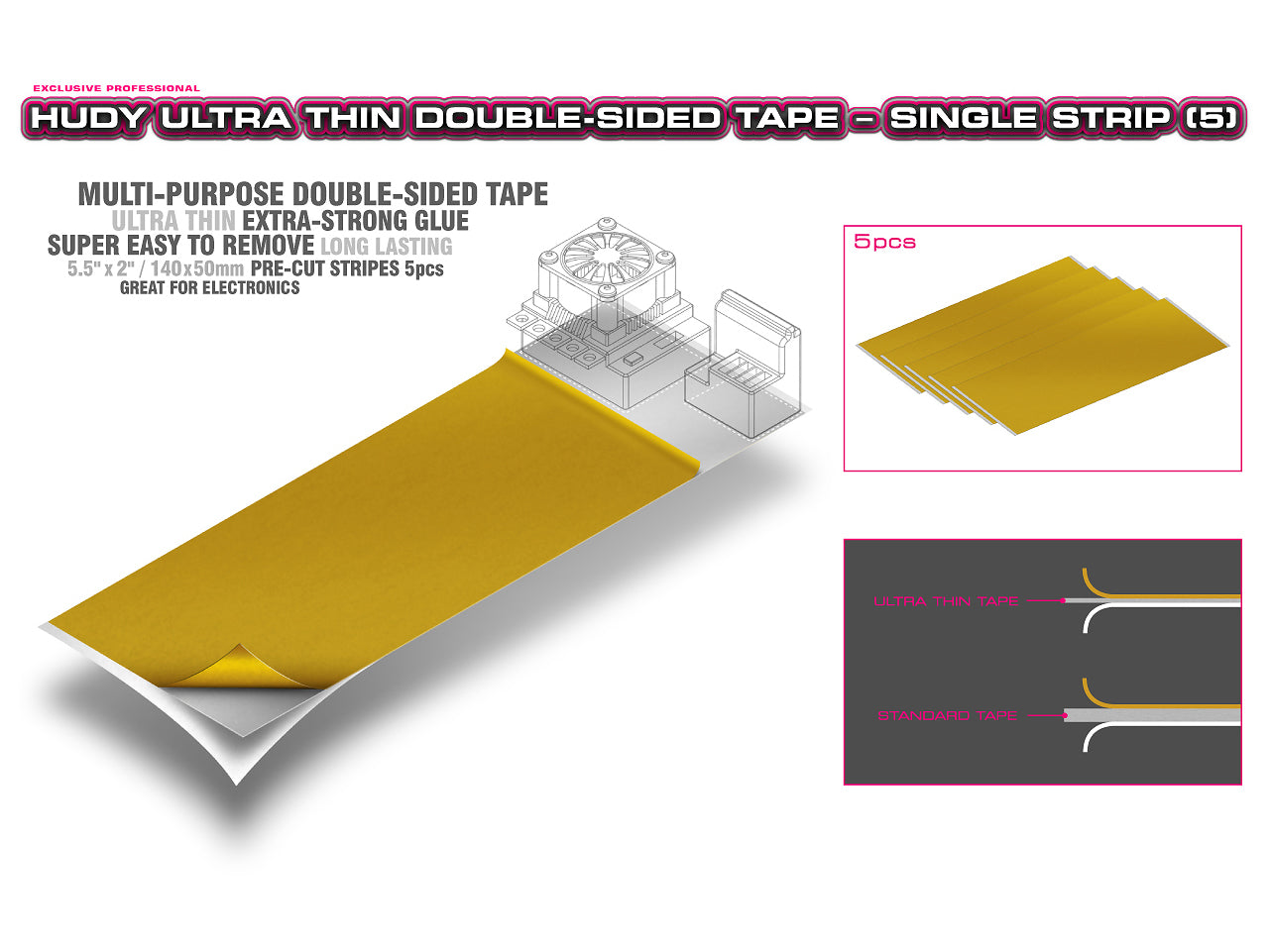 HUDY Ultra Thin Double-sided Tape - Single Strip (5)