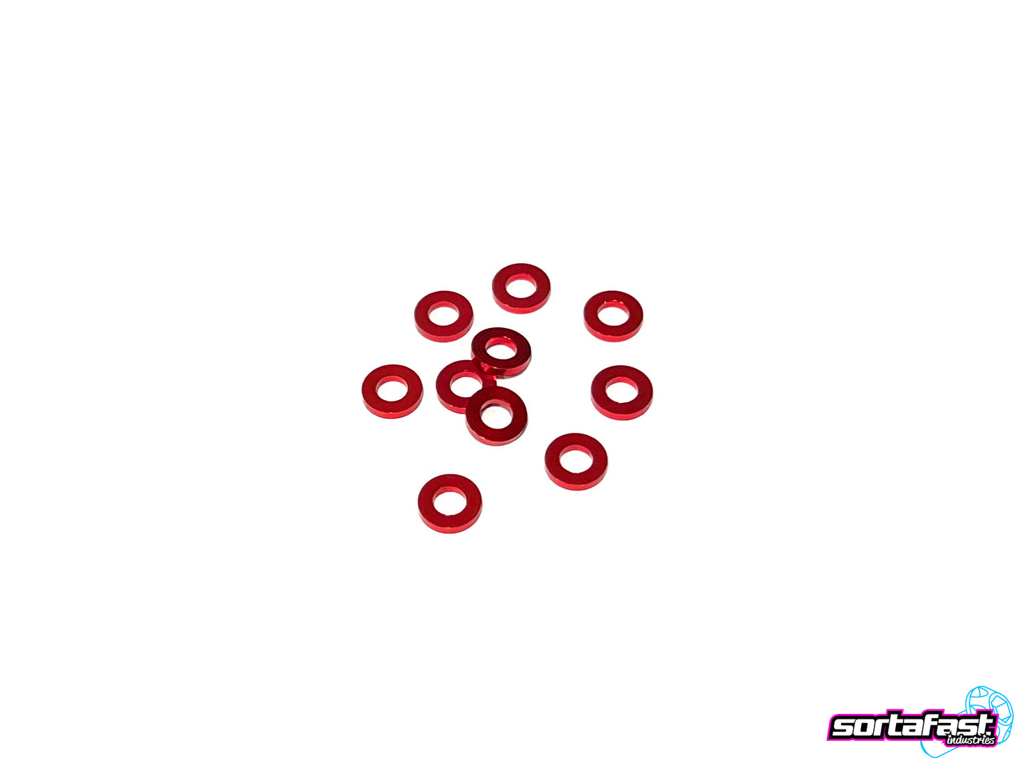 Sortafast Aluminum Shims - 3x6x1mm - Red