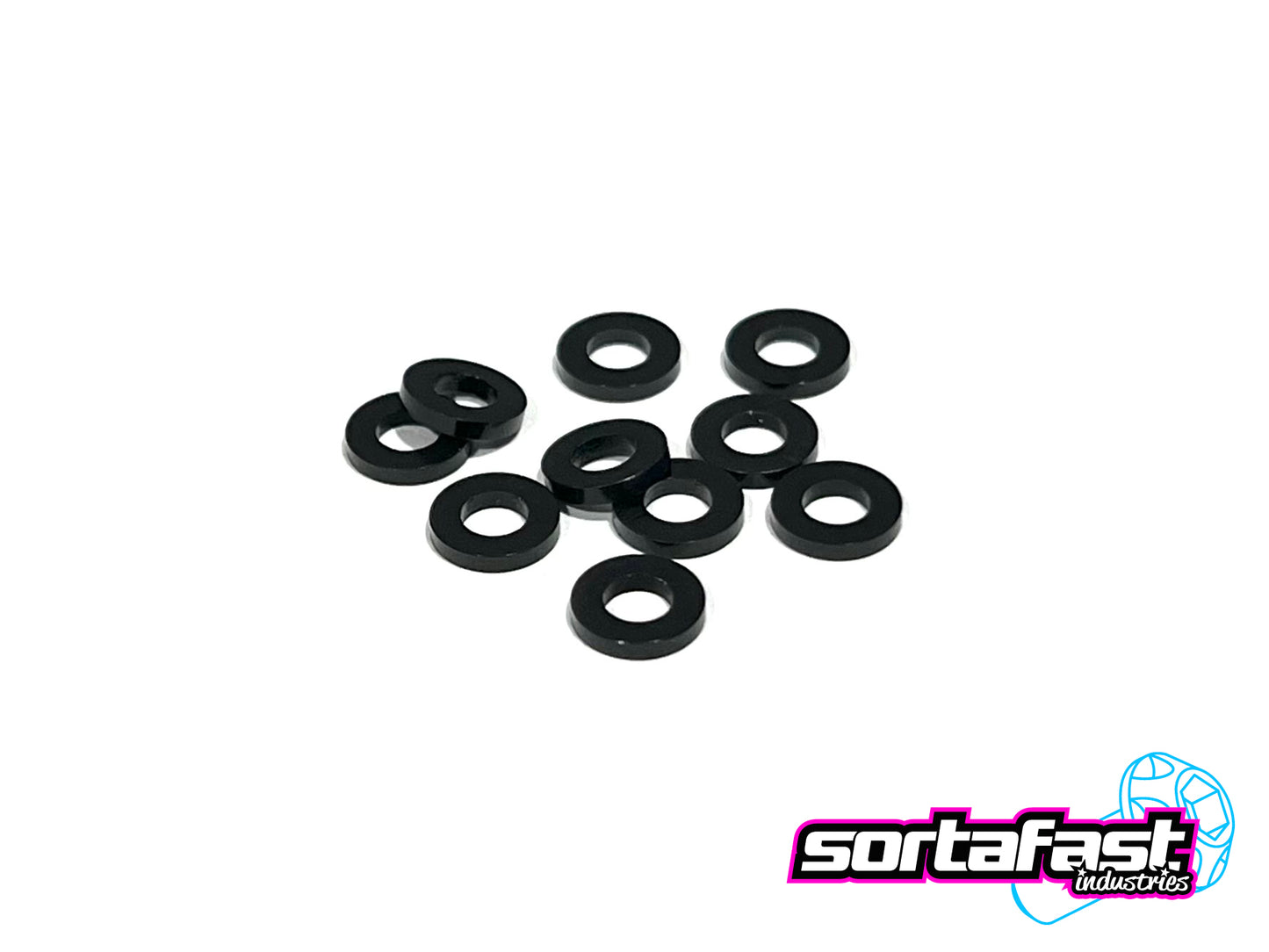 Sortafast Aluminum Shims - 3x6x1mm - Black