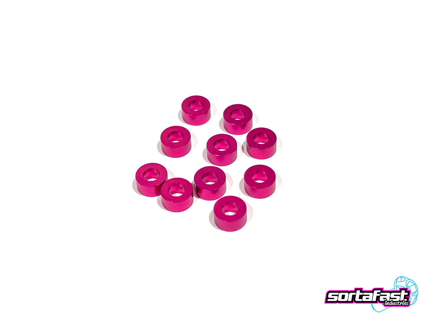 Sortafast Aluminum Shims - 3x6x3mm - Hot Pink