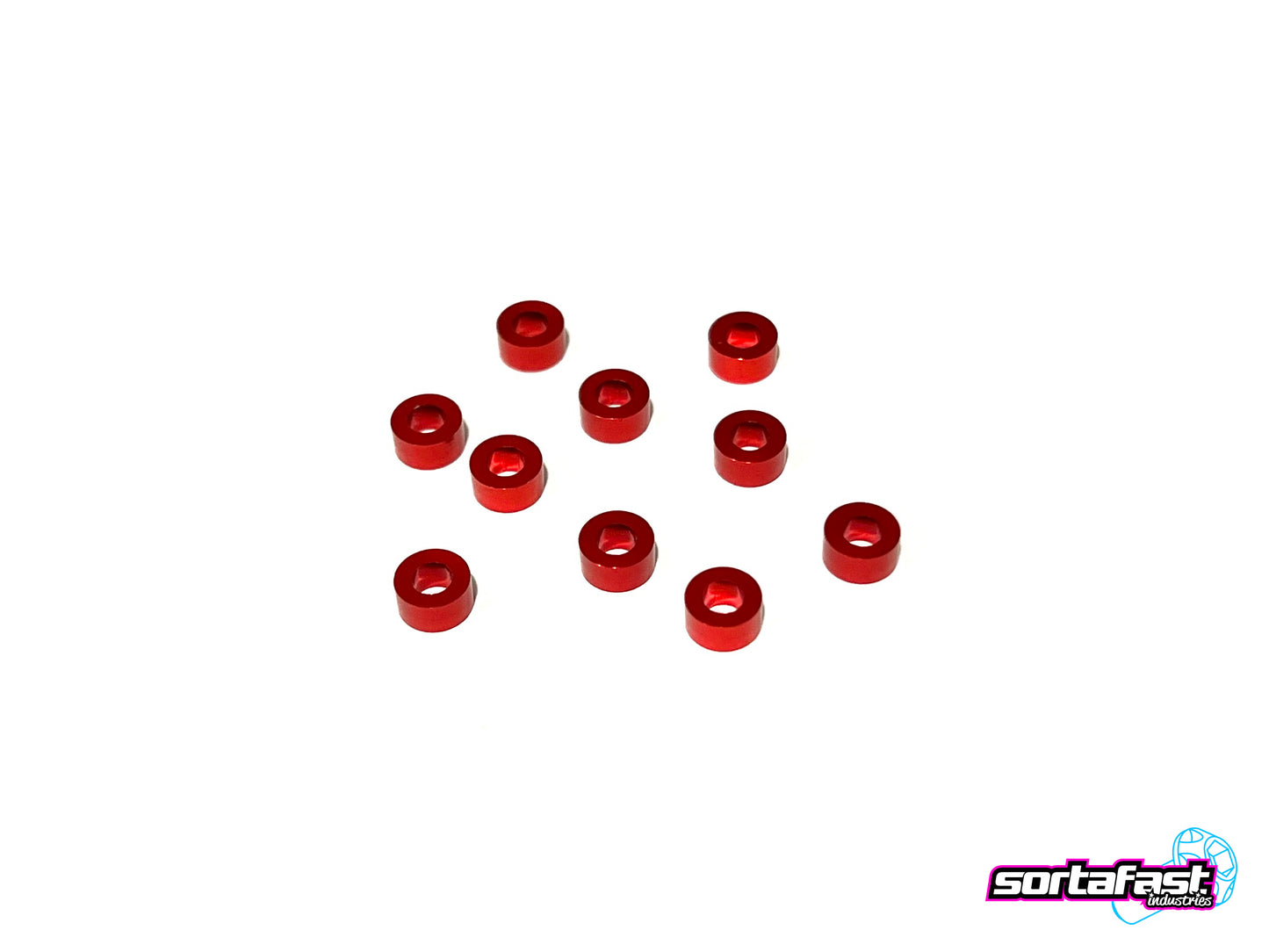Sortafast Aluminum Shims - 3x6x3mm - Red