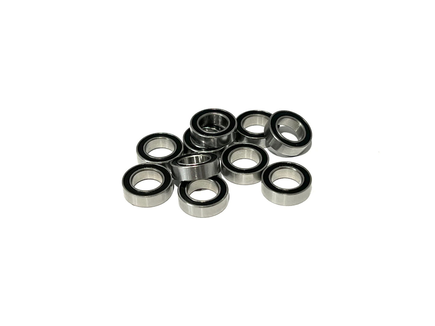 A set of 10 Sortafast stainless steel bearings, non-flanged, 6x10x3 size, displayed on a white background.