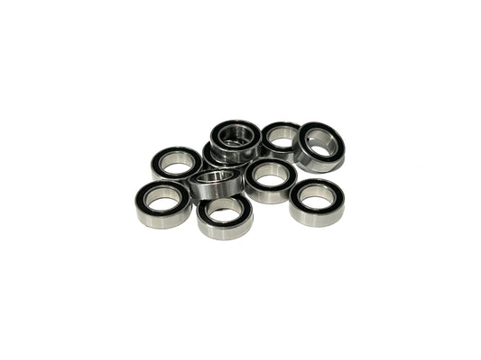 A set of 10 Sortafast stainless steel bearings, non-flanged, 6x10x3 size, displayed on a white background.