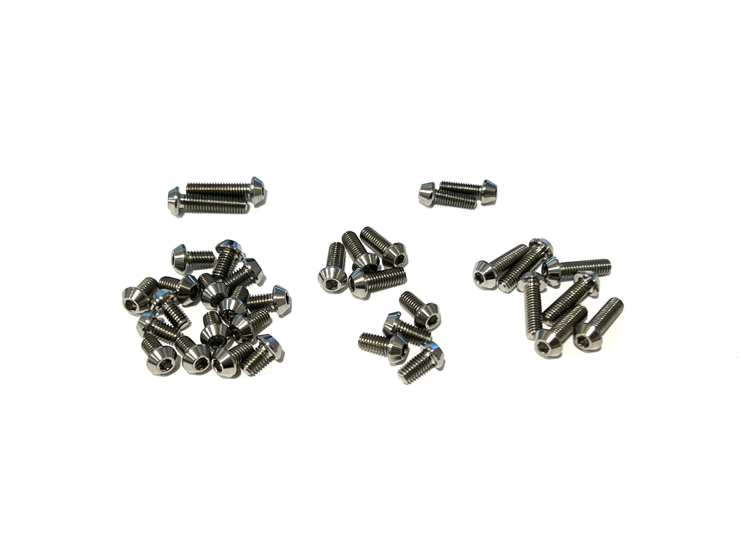Original A12 titanium screw kit on white background
