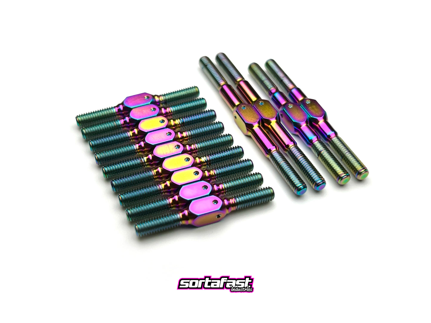 Sortafast oil slick titanium turnbuckle kit for Awesomatix A800 touring car.