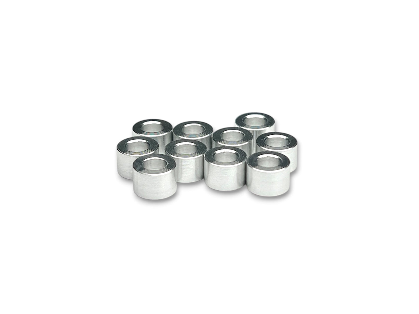 Sortafast 3 × 6 × 4.0 mm aluminum shims in natural clear anodized finish, 10-piece pack.