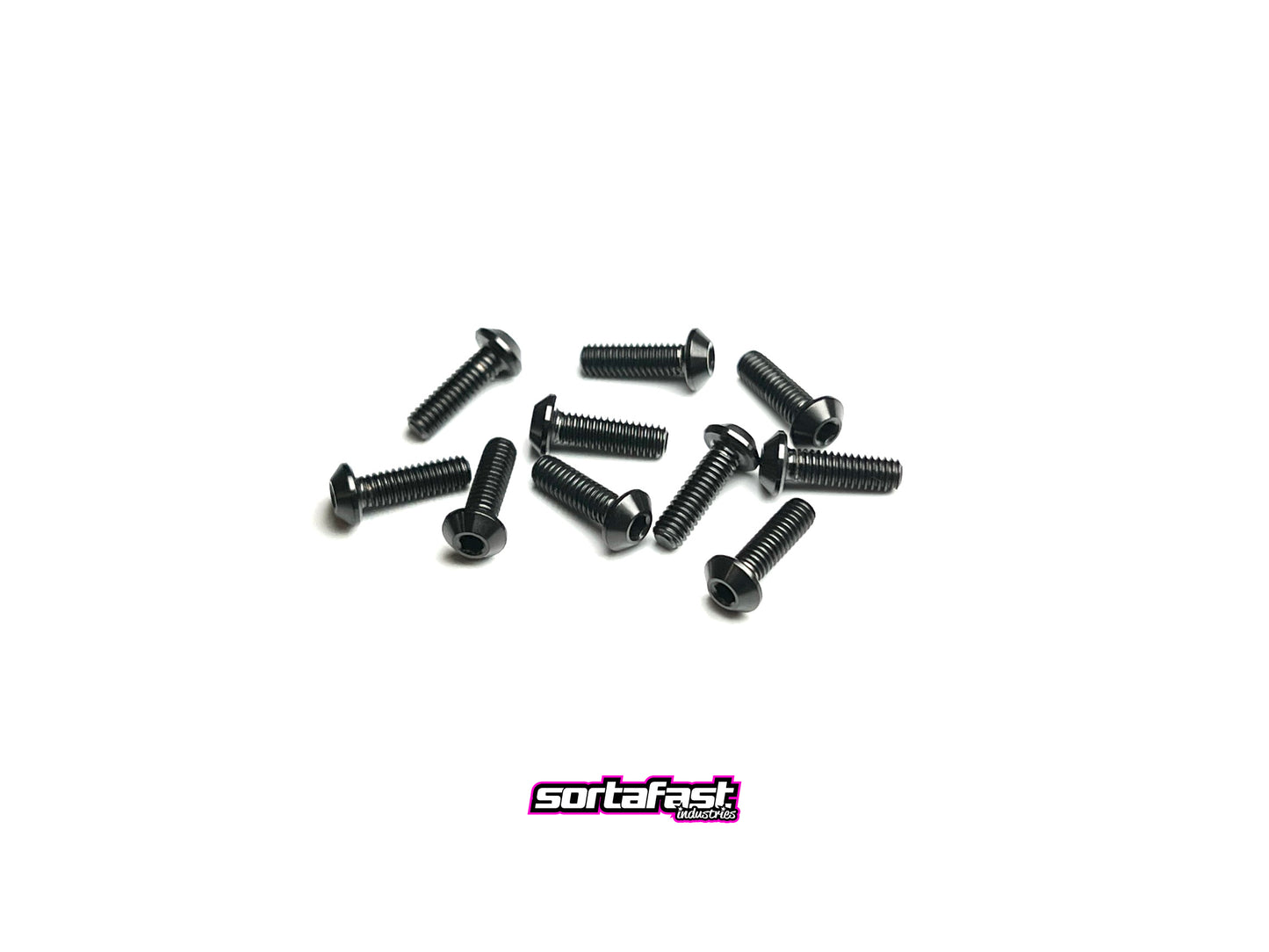 Sortafast black titanium M2.5 button head screws - 10pk