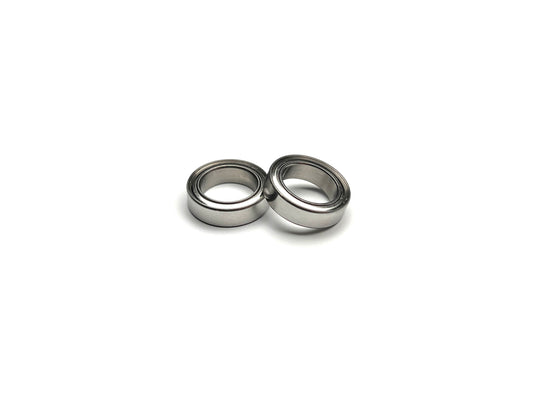 Sortafast 10x15x4mm hybrid ceramic bearings (2pk), precision RC racing bearings with ceramic balls and metal shields. Shown on a white background.