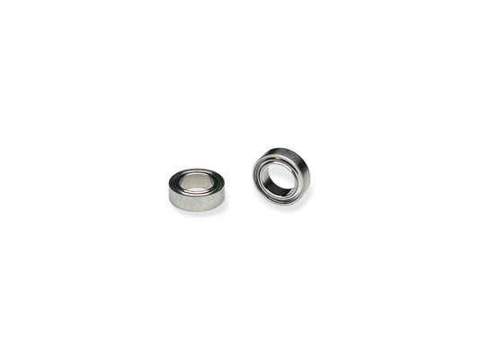 Two Sortafast 5x8x2.5mm non-flanged hybrid ceramic bearings with metal shields, side-by-side on white background.