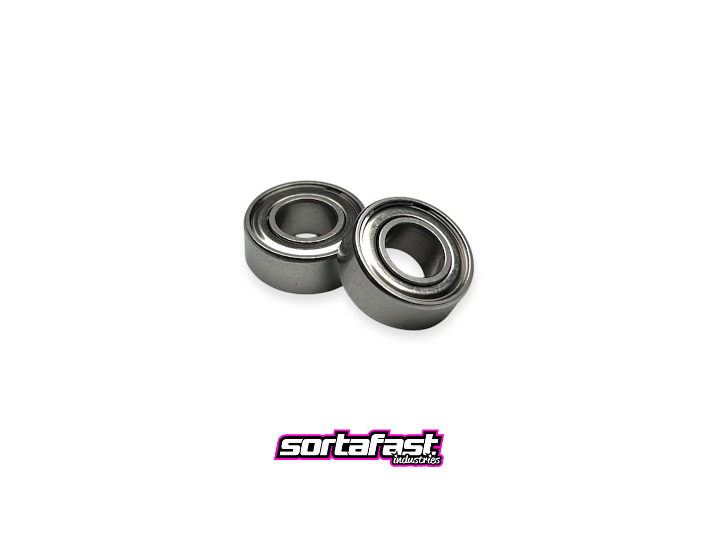 Two Sortafast 6x13x5mm hybrid ceramic bearings – non-flanged, shown on white background with sortafast logo for branding
