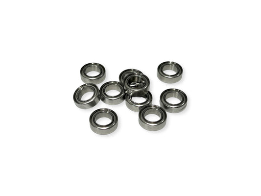 Sortafast 6x10x3mm hybrid ceramic bearings (10pk), precision RC racing bearings with ceramic balls and metal shields, shown on a white background.