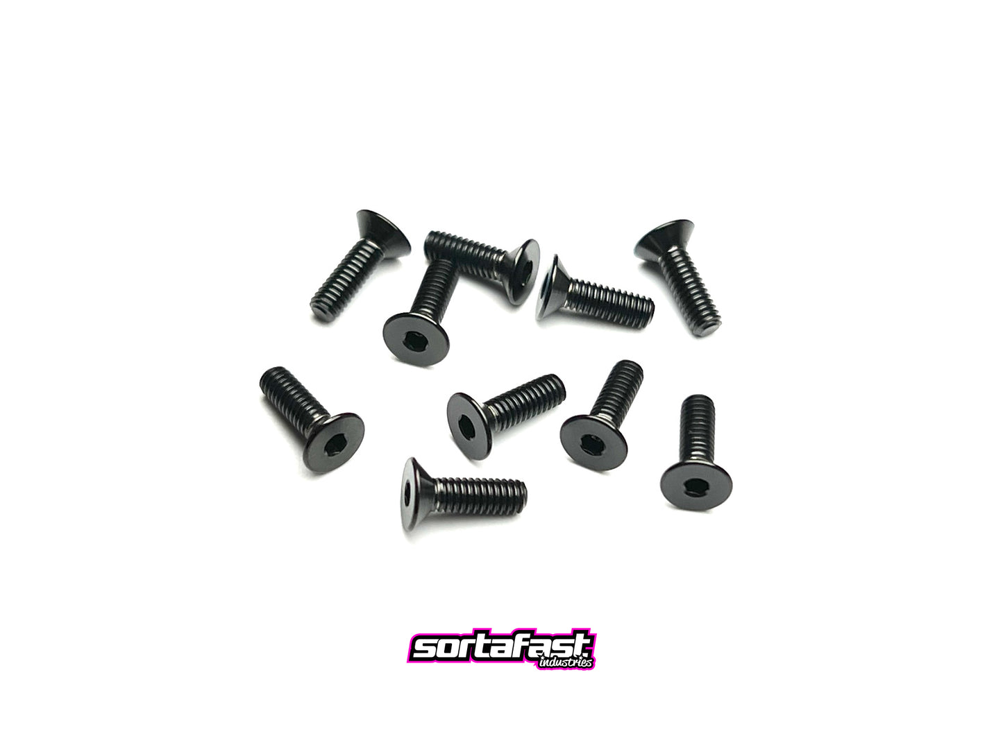 Sortafast Titanium Screws - Countersunk Head - Black - 10pk (M2.5)