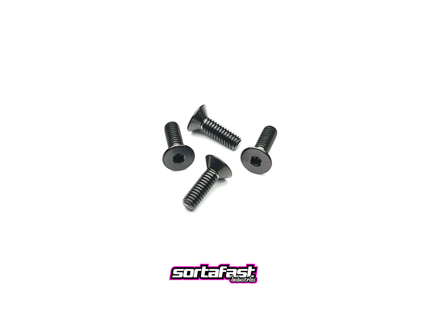Black coated titanium m2.5 countersunk screws - 4pc