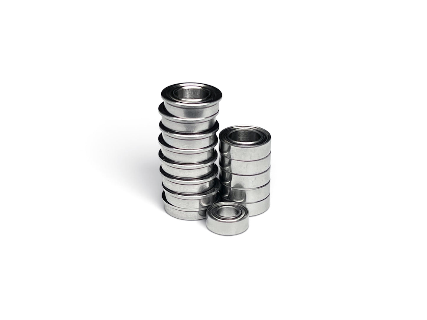 Sortafast 14-piece hybrid ceramic bearing set for Schumacher Mi10 touring car drivetrain with Si3N4 ceramic balls.