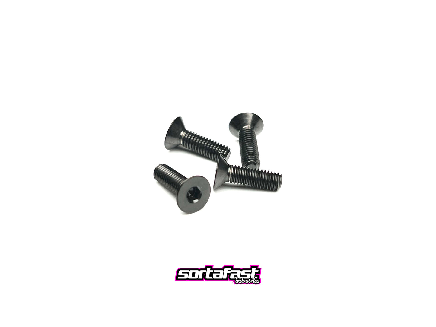 Sortafast black coated titanium M3 countersunk screws - 4pk