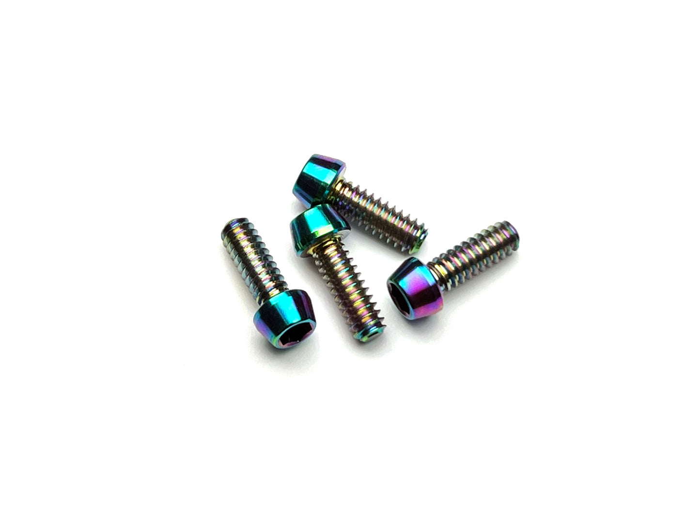 Sortafast titanium cap head screws, 4-40 thread, oil slick finish, 4pk