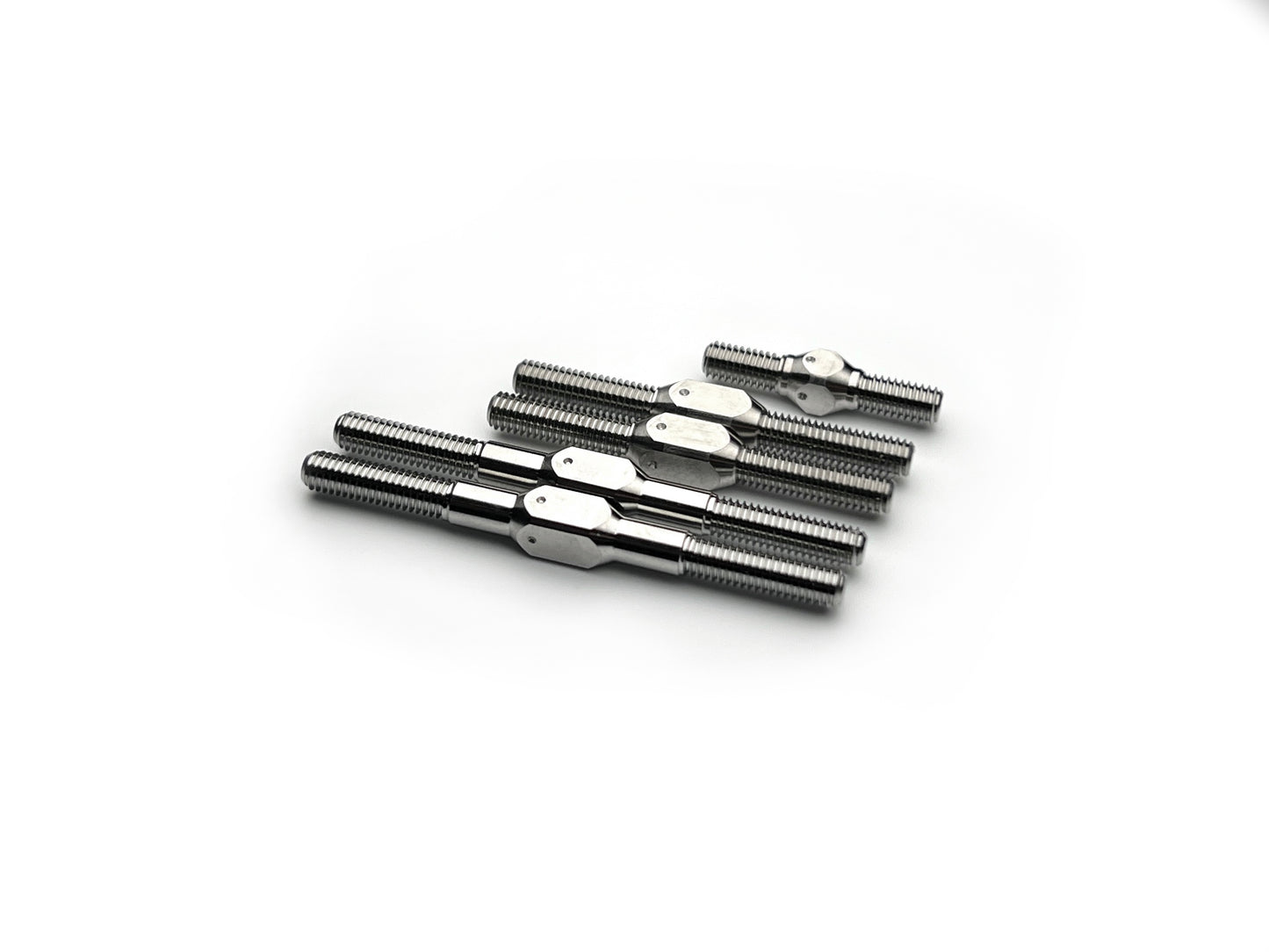 Sortafast Titanium Turnbuckle Kit for Destiny DTY-10 Touring car – five high-strength titanium turnbuckles displayed on a white background.