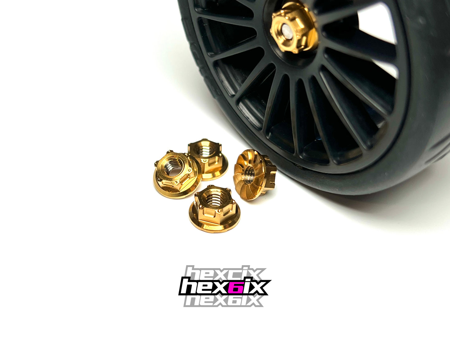 Hexcix M4 titanium wheel nuts - Gold