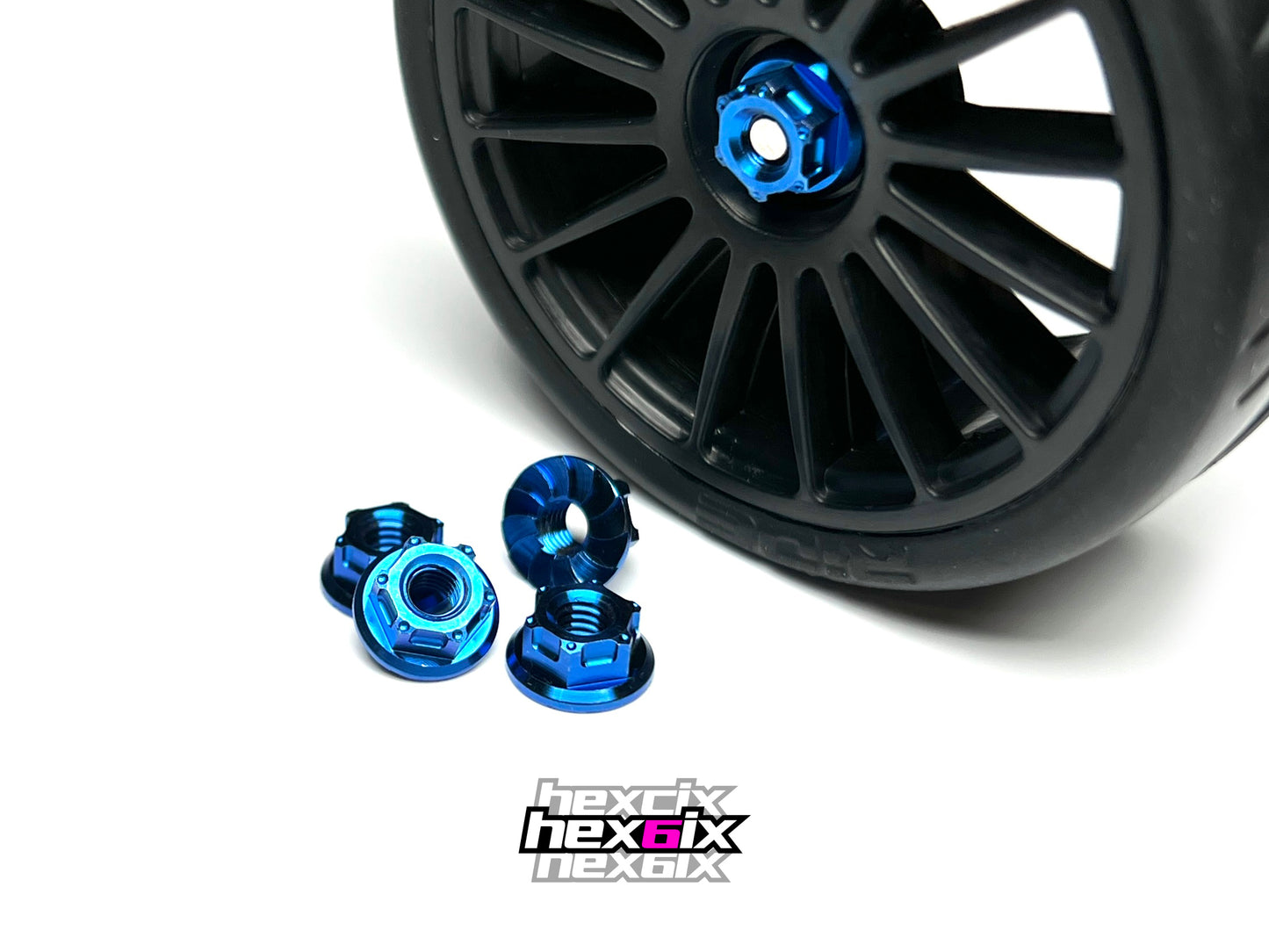 Hexcix M4 Titanium nuts - Blue