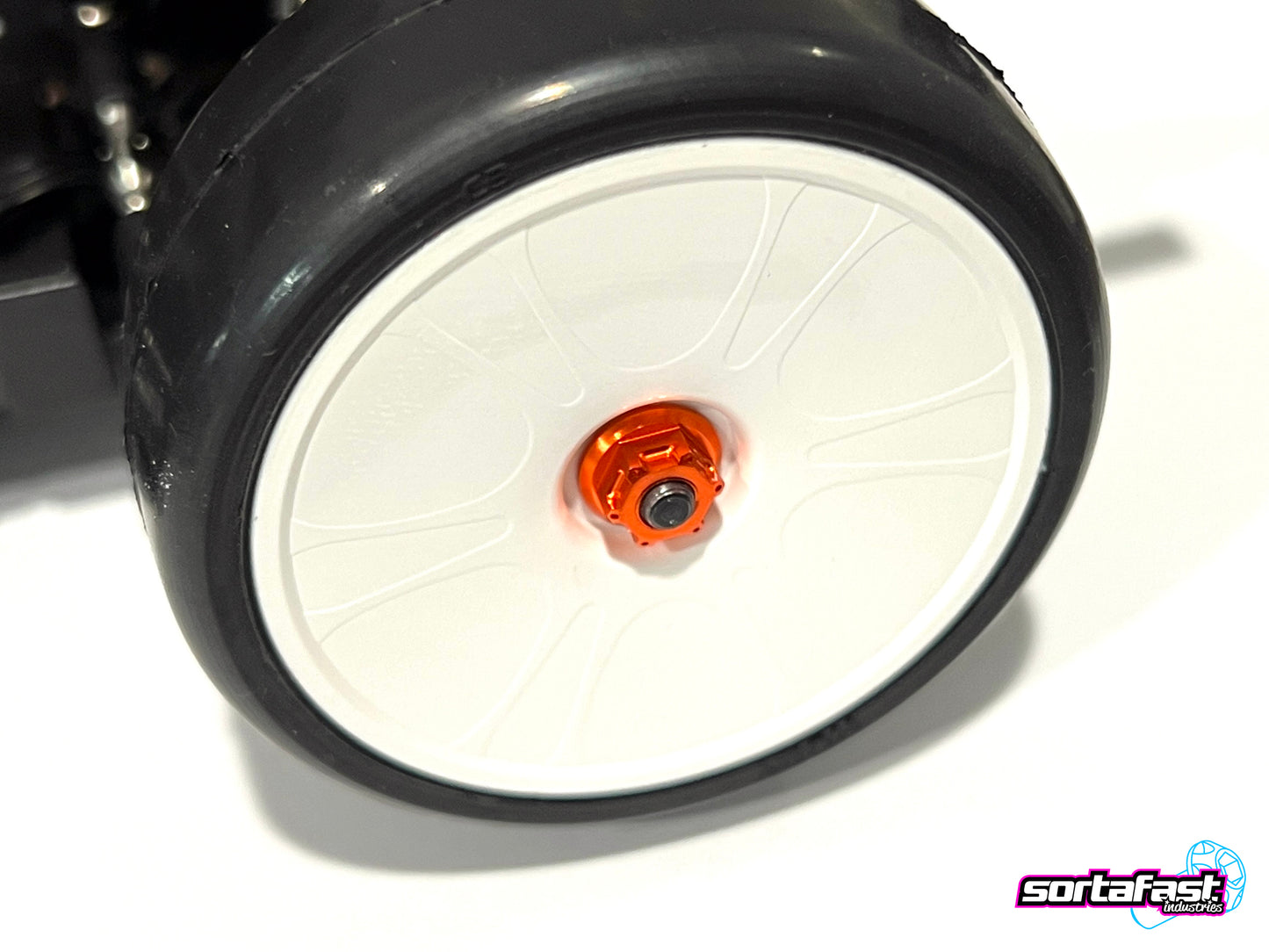 Sortafast Hexcix Aluminum Nuts - M4 flanged - Orange