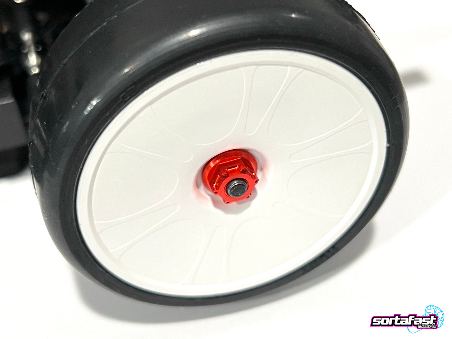 Sortafast Aluminum Nuts - Hexcix M4 flanged - Red