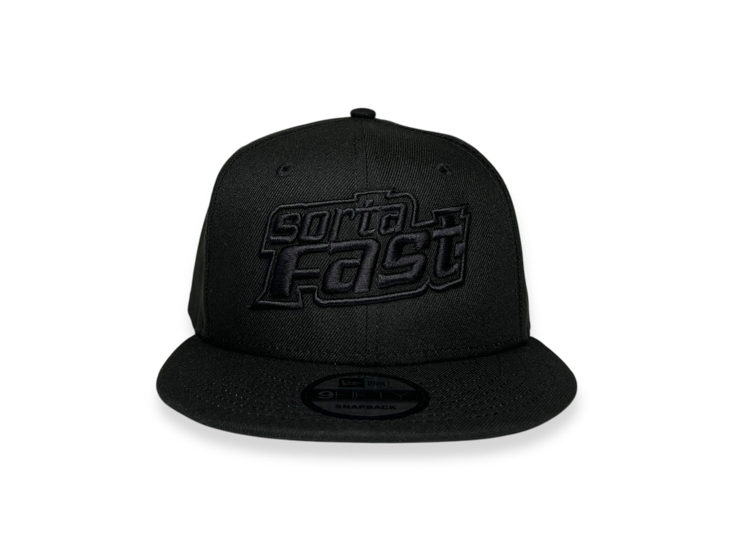Sortafast "Jacked Up" Snapback Hat with black-on-black embroidered logo, displayed on a clean white background.
