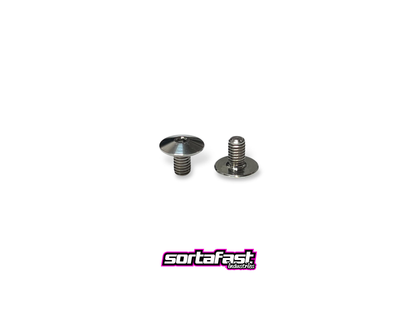 Sortafast M3 Lowrider King Head titanium screws – 2-pack, shown on white background. Lightweight, low-profile RC hardware.