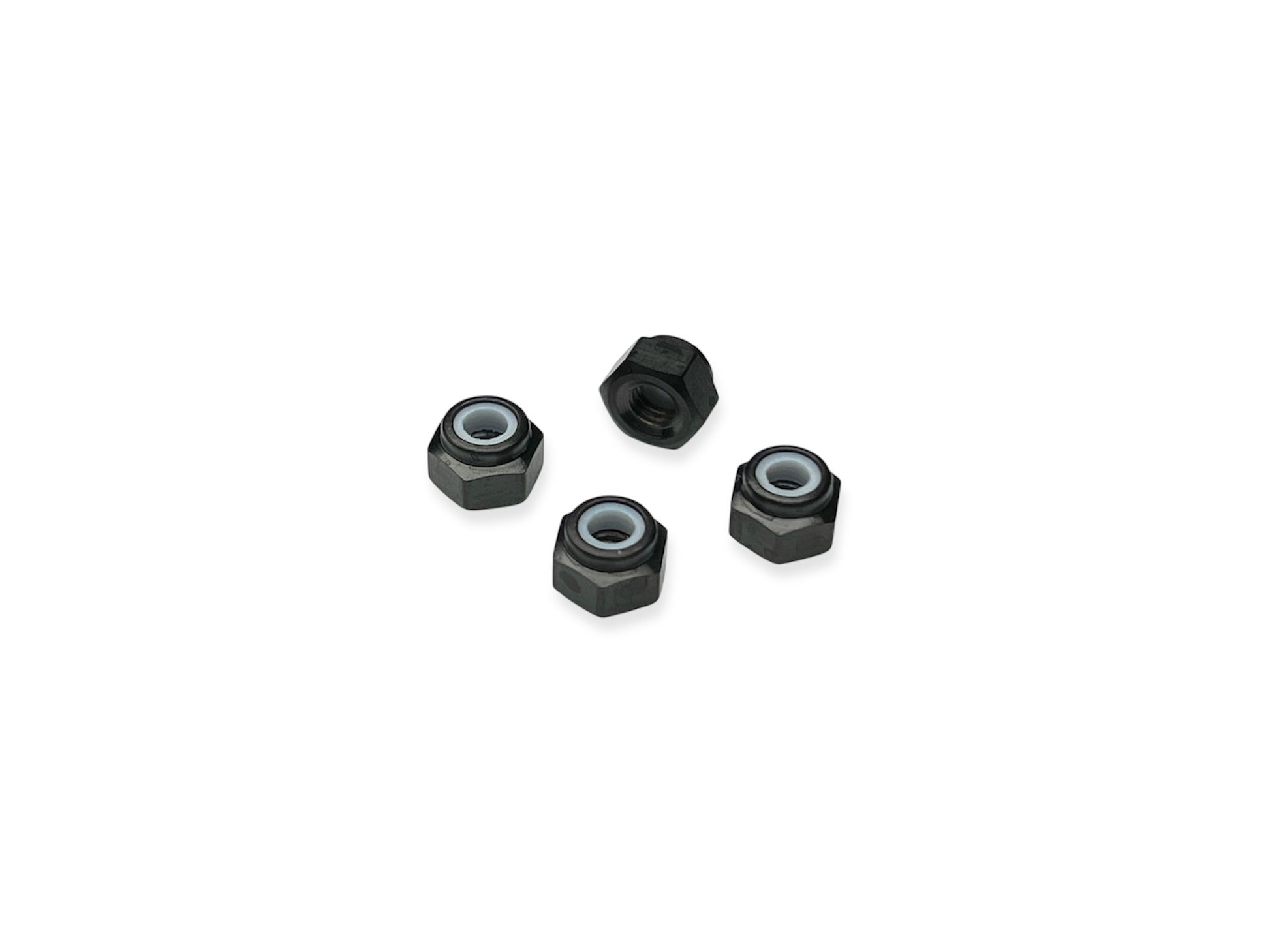 Black titanium M3 nylon insert locknut - 4pc