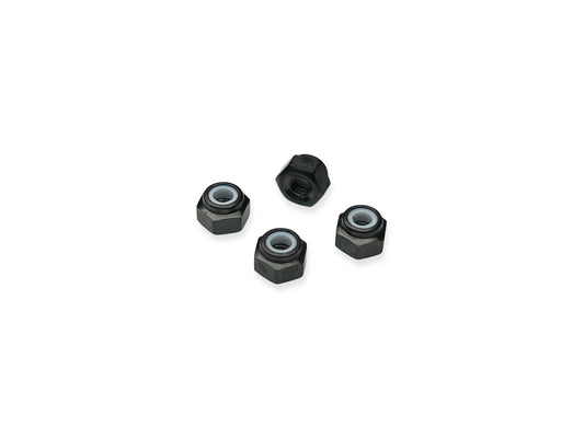 Black titanium M3 nylon insert locknut - 4pc
