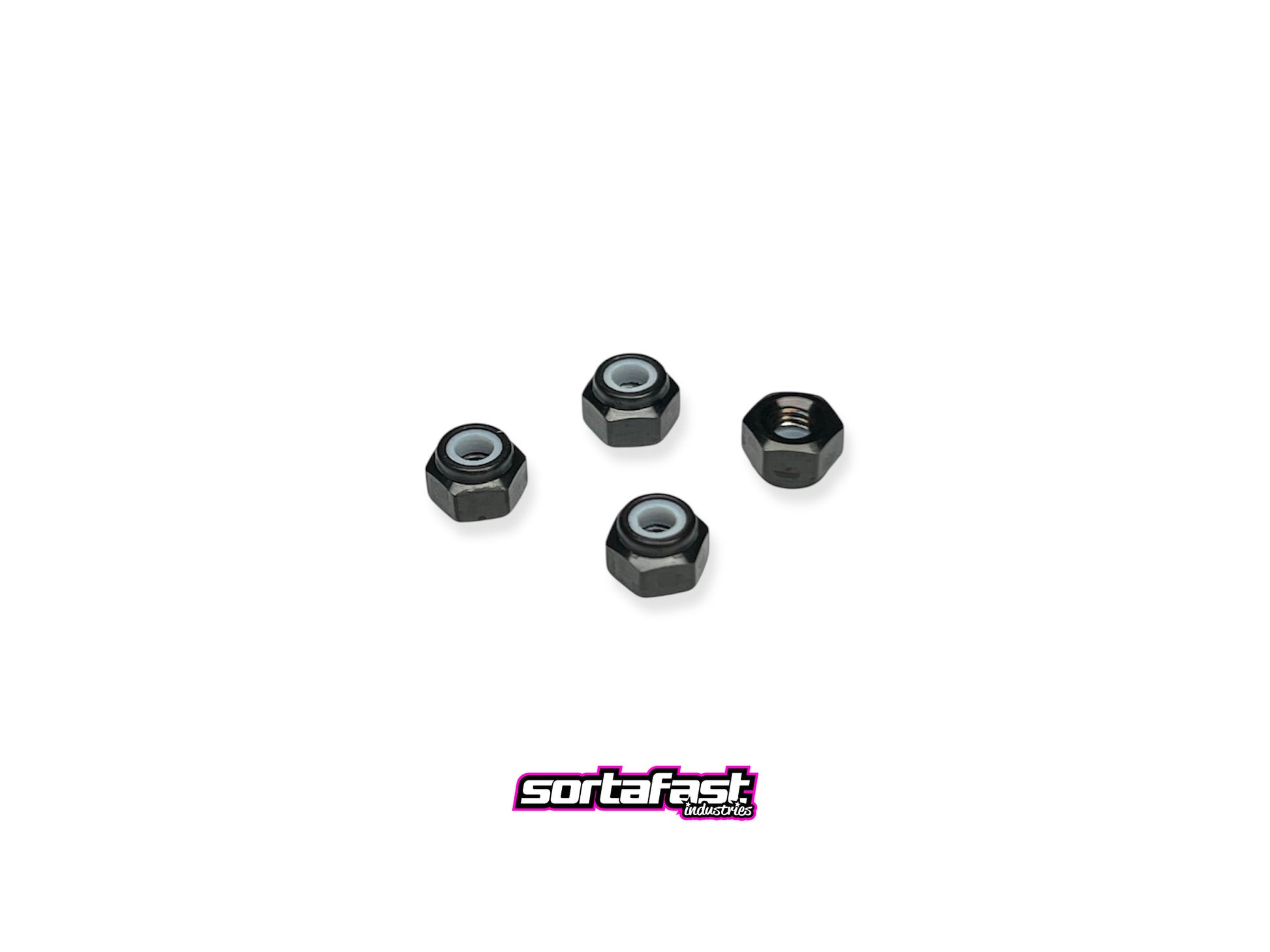 Black titanium M3 nylon insert locknut - 4pc