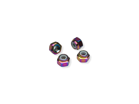 M3 titanium nylon insert locknut - 4pc oil slick finish