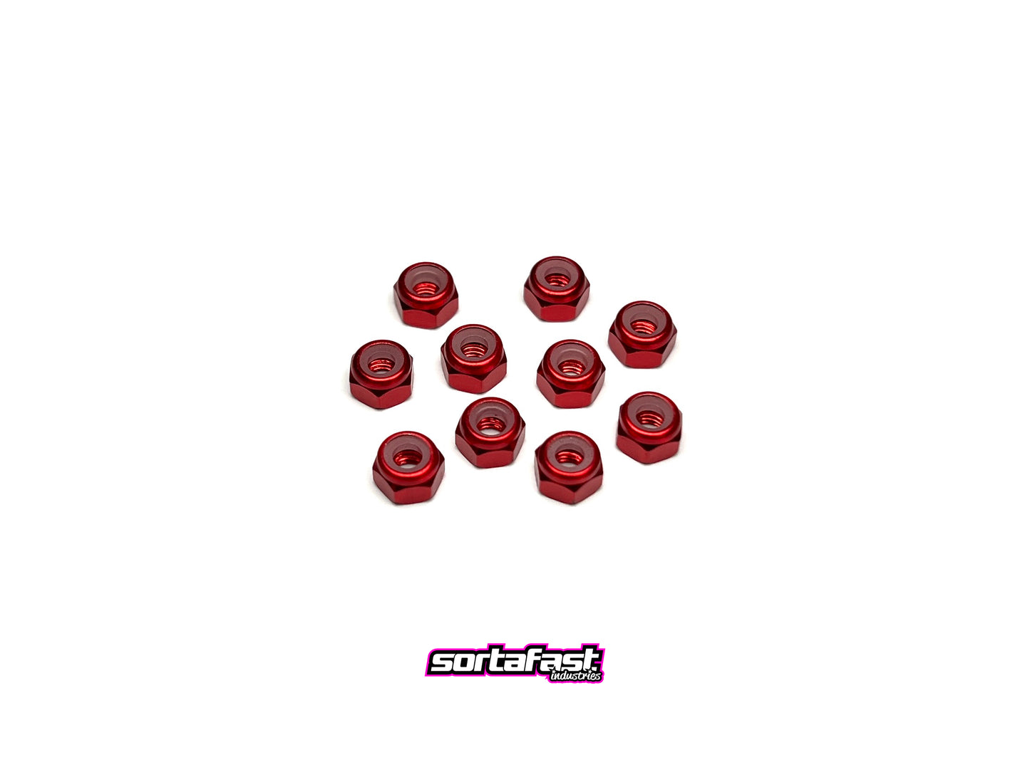 Red M3 aluminum locknut