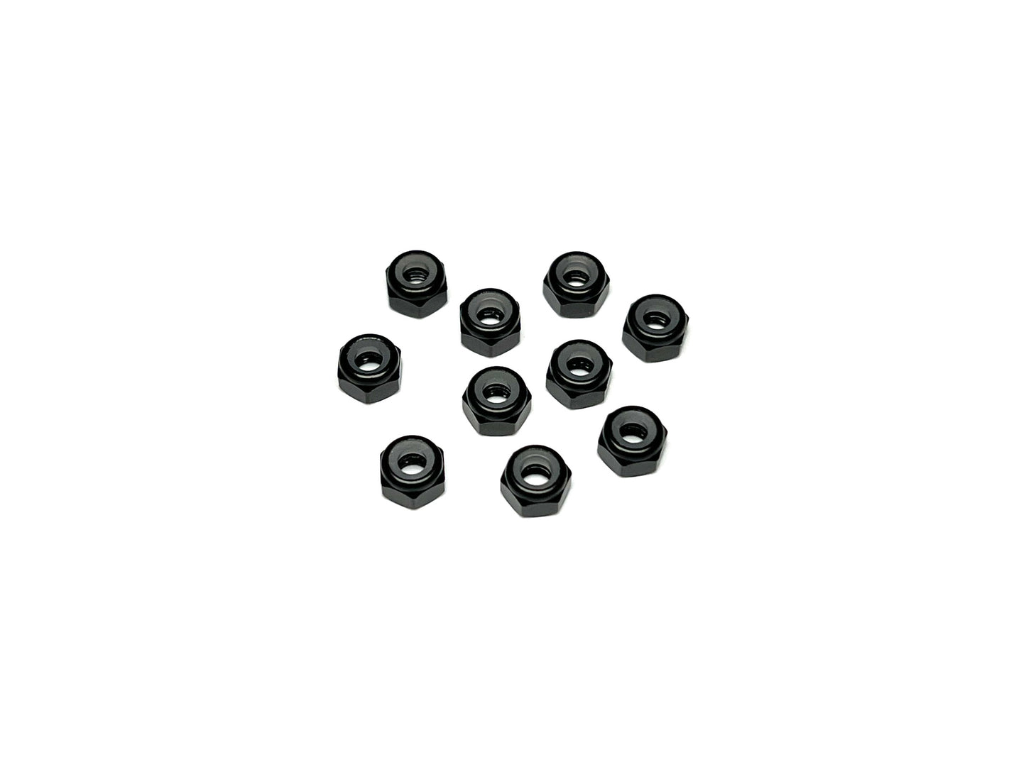 Black aluminum M3 locknut