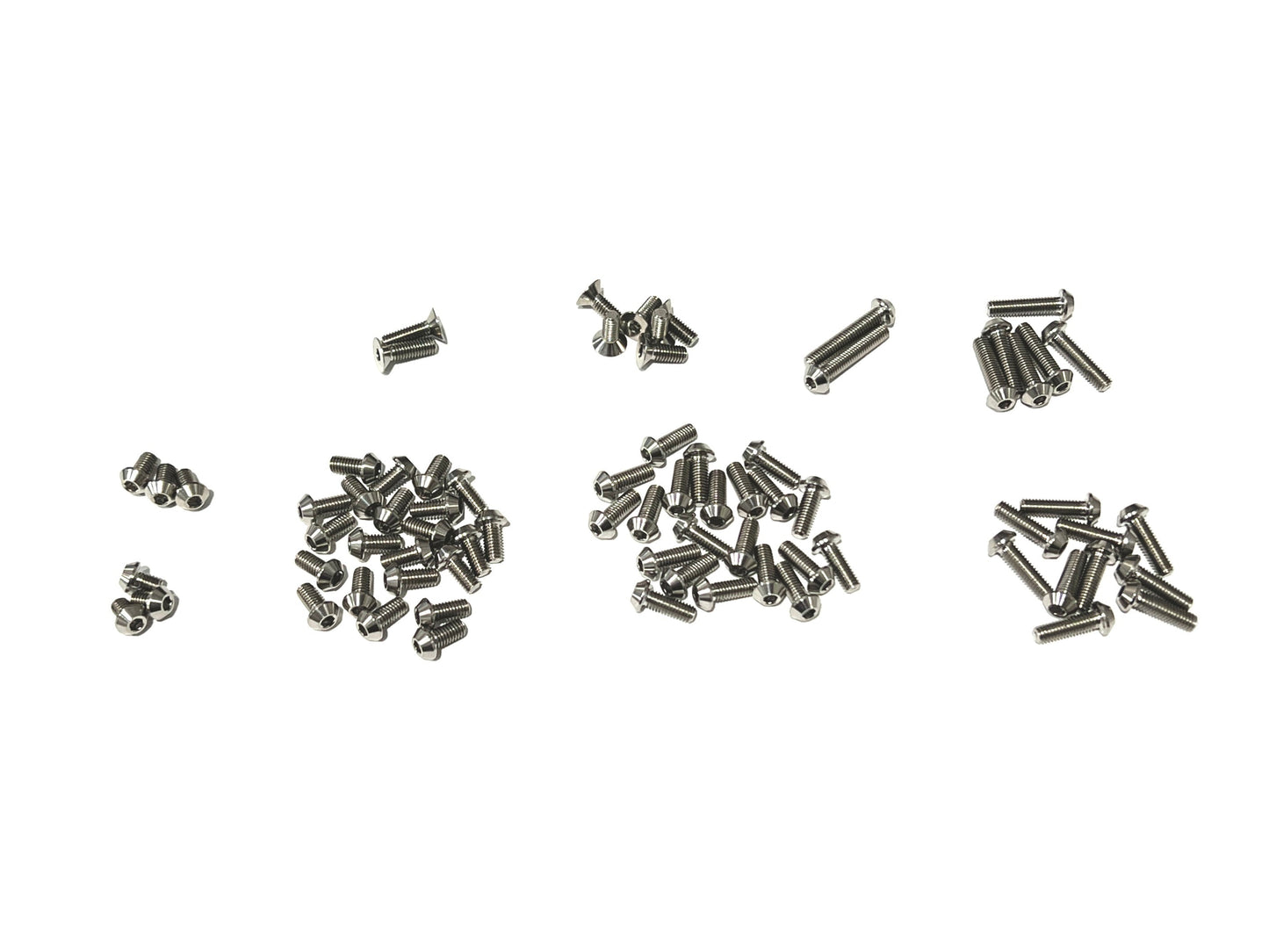 Sortafast Titanium Topside Screw Kit - Schumacher Mi9 - Button Head - Natural Finish