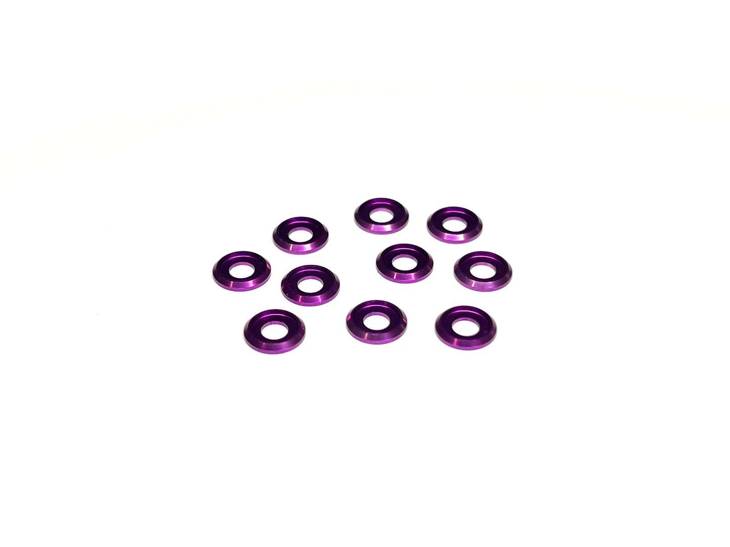 Purple aluminum button washers