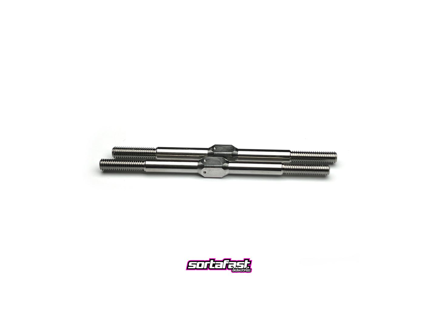 Sortafast 3x55mm titanium turnbuckles – 2-piece set, precision machined from Grade 5 titanium, shown on white background.