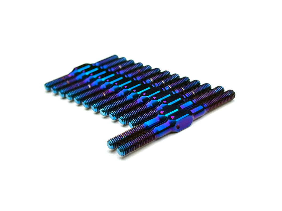 Sortafast titanium turnbuckle kit - Mugen MTC3 - Burnt blue titanium