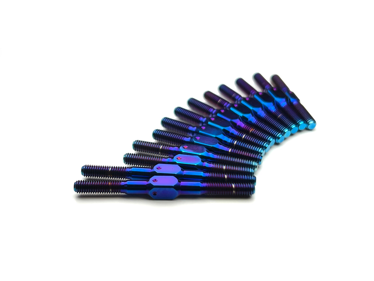 Xray X4 titanium turnbuckle set - 13pcs with upper links - Burnt Blue finish