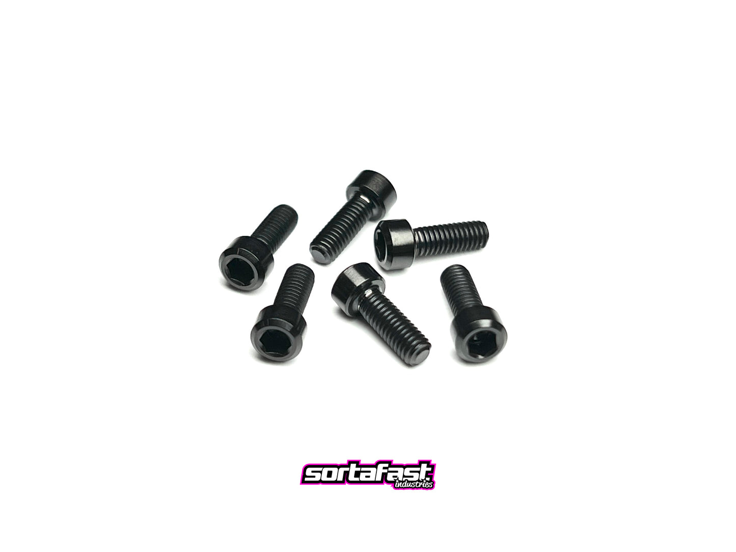 Sortafast Titanium Screws - Pan Car Rear Wheel - Black - 6pk (M3)