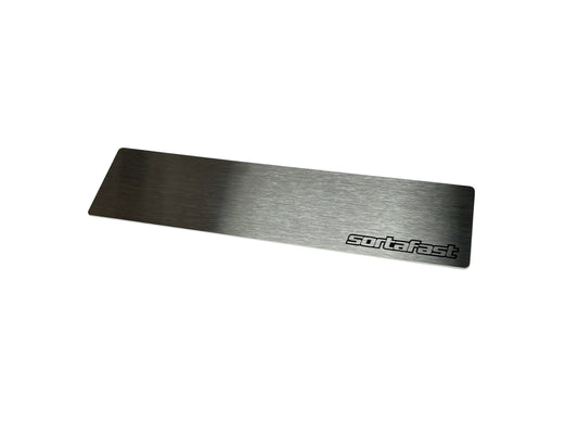 Slim stainless steel battery weight plate for 2S touring car use – shown on white background