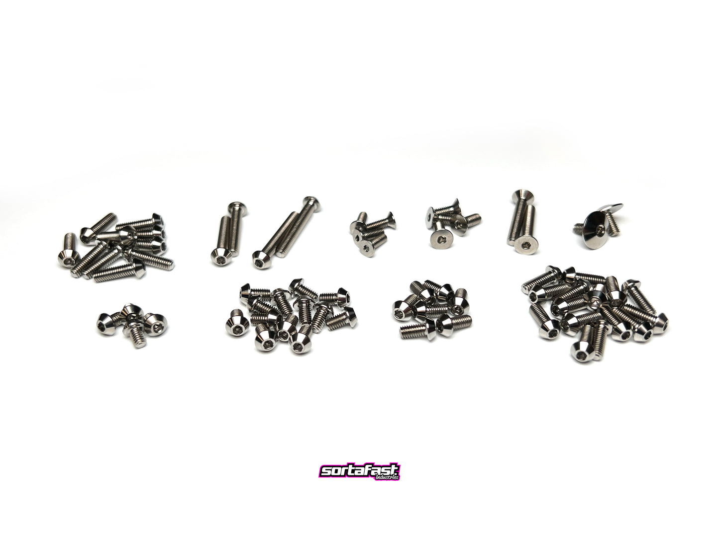 Sortafast Titanium Topside Screw Kit - XRAY X4 '25 - Button Head - Natural Finish