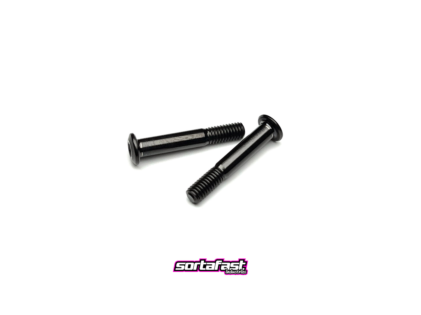 Stealth black titanium body stop screws (2pc) on white background