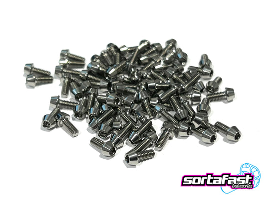 Sortafast Titanium Screws - Pan Car Rear Wheel - 6pk (M2.5)