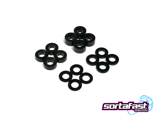 Sortafast Aluminum Shims - 3x6 Assortment - Black