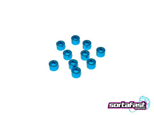 Sortafast Aluminum Shims - 3x6x4mm - Bright Blue