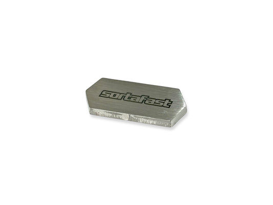 Sortafast 9g stainless steel chassis weight – single piece on white background