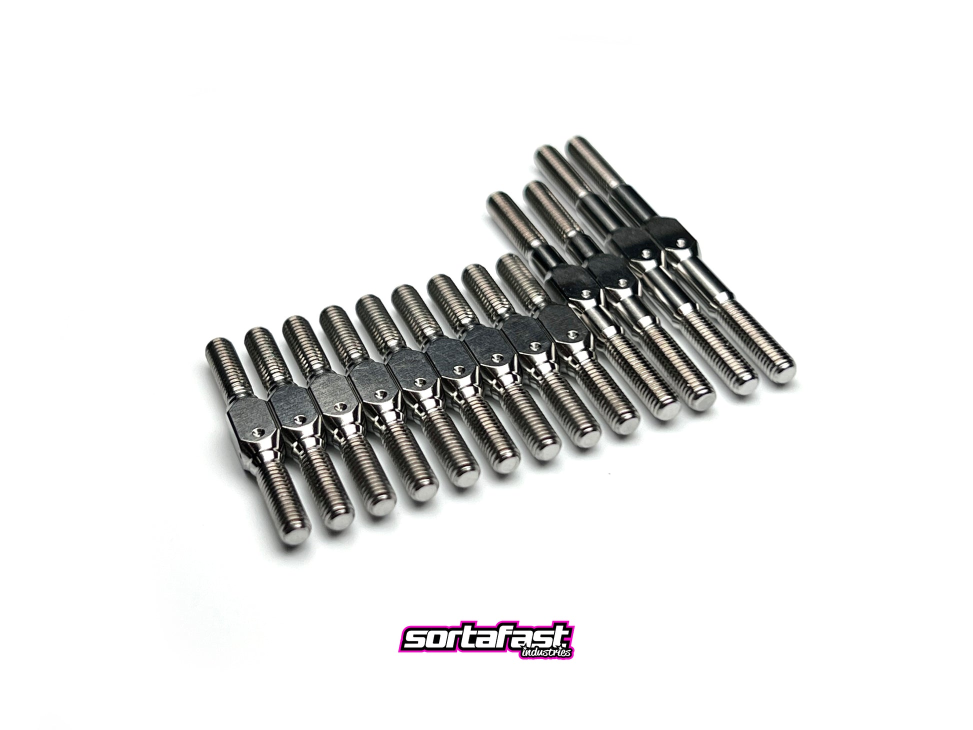 Sortafast Titanium Turnbuckle Kit for Awesomatix A800 – 13pc precision Grade 5 titanium set shown on a white background