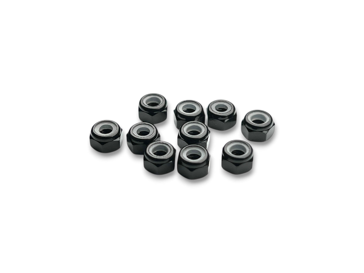 Sortafast aluminum locknuts. M3 nylon insert locknuts for RC applications. Black finish, 10pc