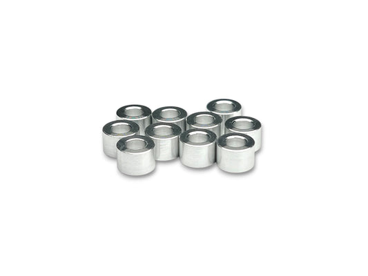 Sortafast 3 × 6 × 4.0 mm aluminum shims in natural clear anodized finish, 10-piece pack.