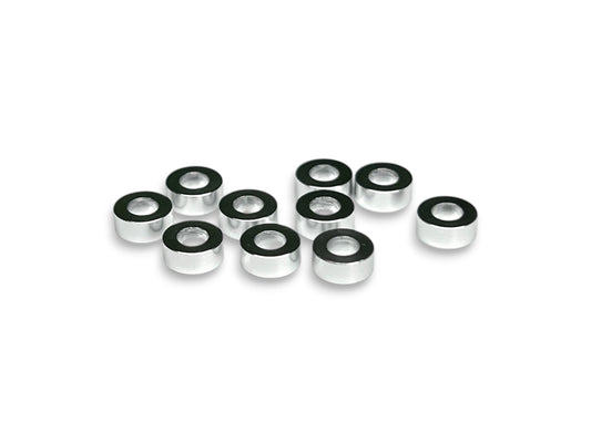 Sortafast 3 × 6 × 2.5 mm aluminum shims in hot pink anodized finish, 10-piece pack.
